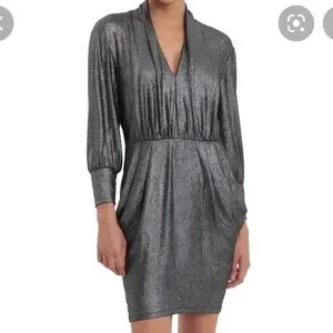 Donna Morgan | Dresses | Donna Morgan Long Sleeve Metallic Dress | Poshmark